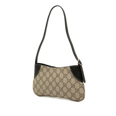 グッチ GGエンブレム GGスプリーム ハンドバッグ ワンショルダーバッグ 820696 ベージュ ブラック PVC レザー レディース GUCCI 中古