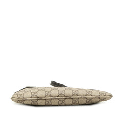 グッチ GGエンブレム GGスプリーム ハンドバッグ ワンショルダーバッグ 820696 ベージュ ブラック PVC レザー レディース GUCCI 中古