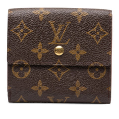 ルイ ヴィトン モノグラム ポルトフォイユ エリーズ 二つ折り財布 M61654 ブラウン PVC レザー レディース LOUIS VUITTON 中古
