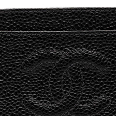 シャネル ココマーク カードケース パスケース ブラック キャビアスキン レディース CHANEL 中古