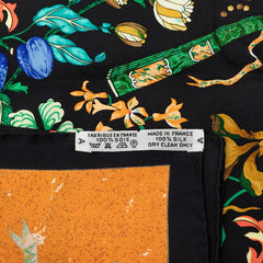 エルメス カレ90 Pierres d'Orient et d'Occident 東洋の石と西洋の石細工 スカーフ 大判スカーフ ブラック シルク レディース HERMES 中古