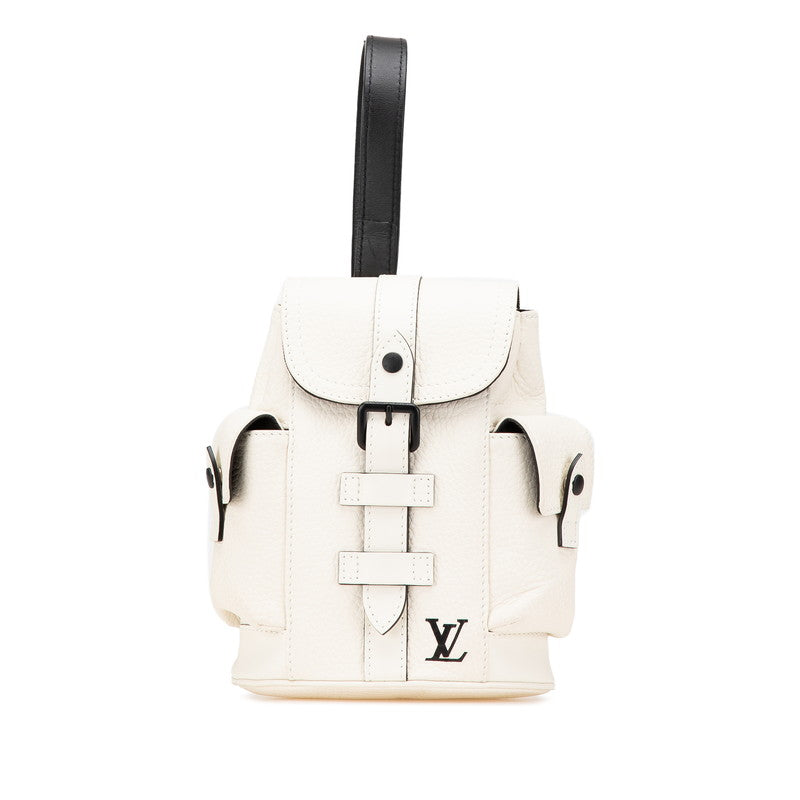 ルイ ヴィトン クリストファーXS ボディバッグ ウエストバッグ M58493 ホワイト ブラック トリヨンレザー メンズ LOUIS VUITTON 【中古】