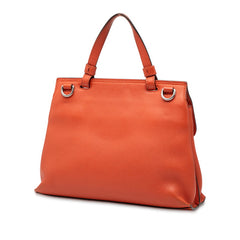 グッチ デイリー バンブー ハンドバッグ ショルダーバッグ 2WAY 370831 オレンジ レザー レディース GUCCI 【中古】