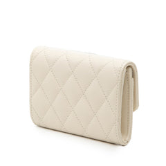 シャネル ココマーク マトラッセ コインケース 小銭入れ AP0214 ホワイト キャビアスキン レディース CHANEL 【中古】
