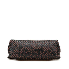 ボッテガヴェネタ イントレチャート チェーン ショルダーバッグ ブラック ブラウ レザー レディース BOTTEGAVENETA 【中古】