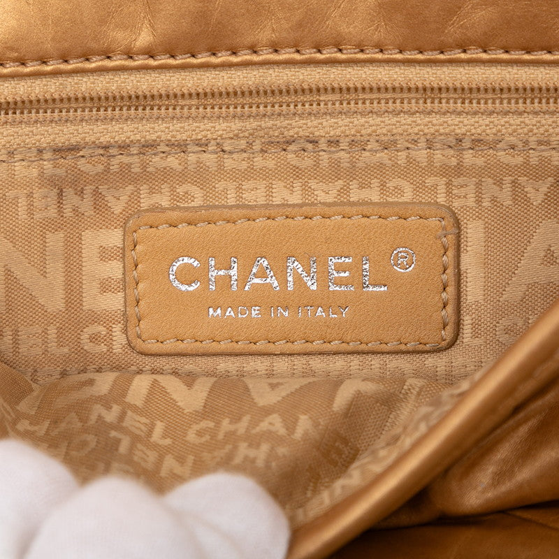 シャネル マトラッセ ワイルドステッチ ヴィンテージ 斜め掛け ショルダーバッグ ゴールド レザー レディース CHANEL 【中古】