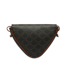 セリーヌ トリオンフ ショルダーバッグ トライアングルバッグ 195902BZK ブラウン PVC レザー レディース CELINE 【中古】