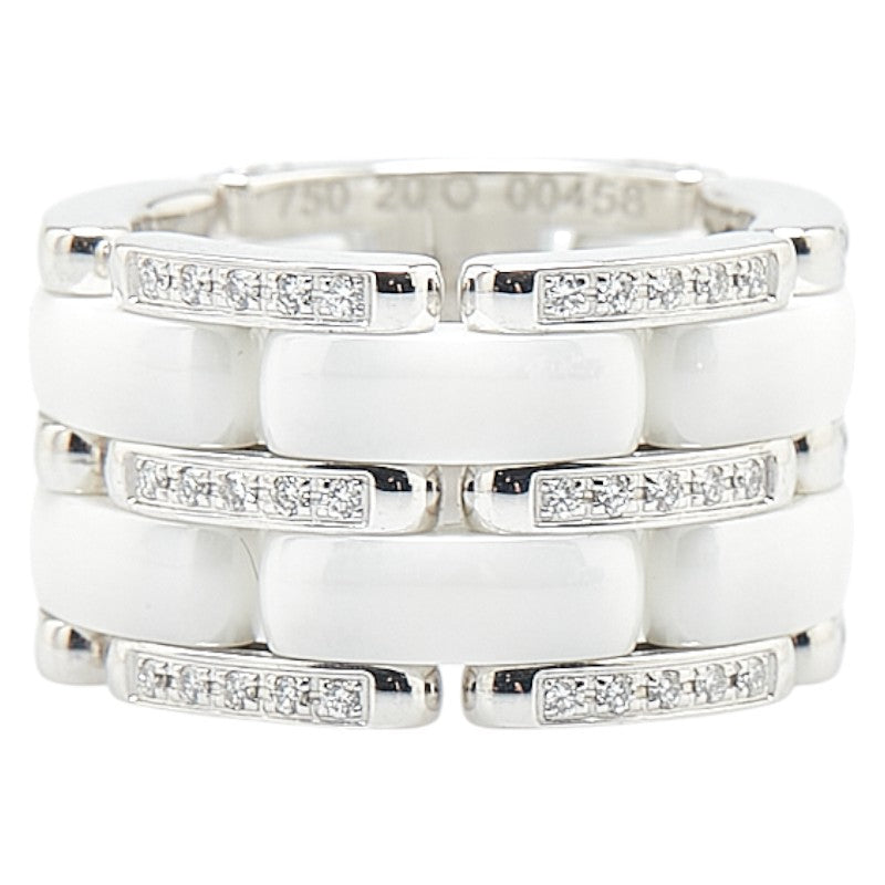 シャネル ウルトラワイド リング 指輪 #49 K18WG ホワイトゴールド ホワイトセラミック レディース CHANEL 【中古】