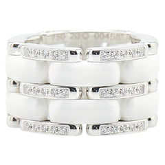 シャネル ウルトラワイド リング 指輪 #49 K18WG ホワイトゴールド ホワイトセラミック レディース CHANEL 【中古】