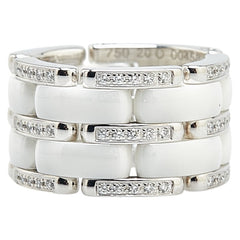 シャネル ウルトラワイド リング 指輪 #49 K18WG ホワイトゴールド ホワイトセラミック レディース CHANEL 【中古】