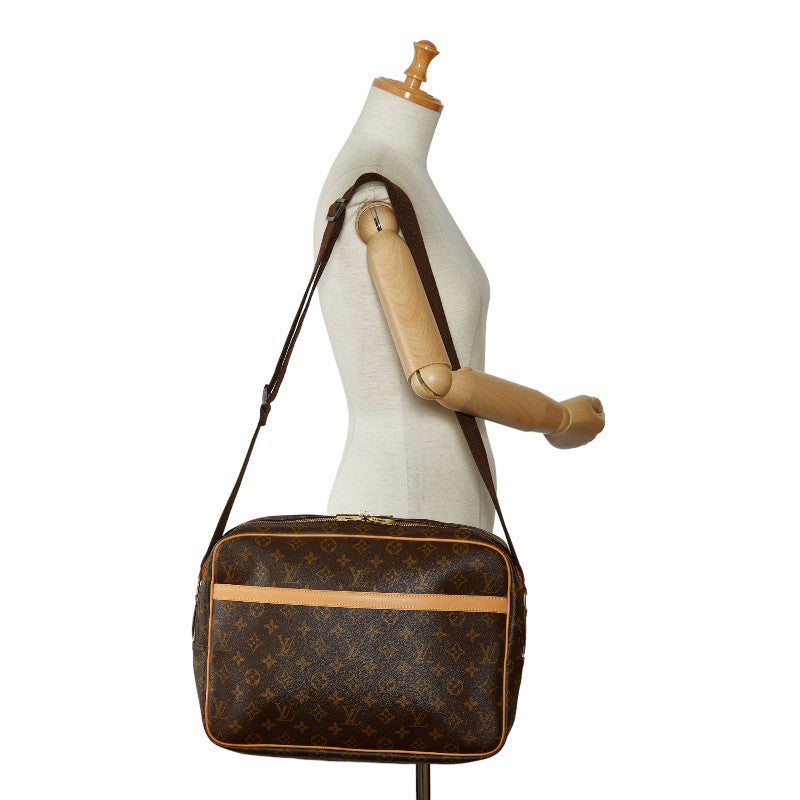 ルイ ヴィトン モノグラム リポーターGM 斜め掛け ショルダーバッグ M45252 ブラウン PVC レザー レディース LOUIS VUITTON 【中古】