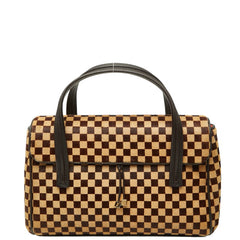 ルイ ヴィトン ダミエ ソバージュ ライオン ハンドバッグ M92131 ブラウン ベージュ ハラコ レザー レディース LOUIS VUITTON 【中古】