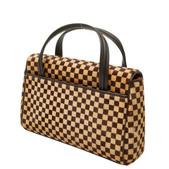 ルイ ヴィトン ダミエ ソバージュ ライオン ハンドバッグ M92131 ブラウン ベージュ ハラコ レザー レディース LOUIS VUITTON 【中古】