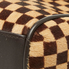 ルイ ヴィトン ダミエ ソバージュ ライオン ハンドバッグ M92131 ブラウン ベージュ ハラコ レザー レディース LOUIS VUITTON 【中古】