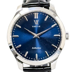 VARTIX バティックス EX MACHINA エクス マキナ 30本限定 腕時計 TM02NS 手巻き ネイビー文字盤 ステンレススチール アリゲーター メンズ 【中古】