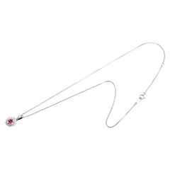 Pt900 プラチナ Pt850 プラチナ ピンクサファイア0.51ct ダイヤ0.27ct ネックレス レディース 【中古】