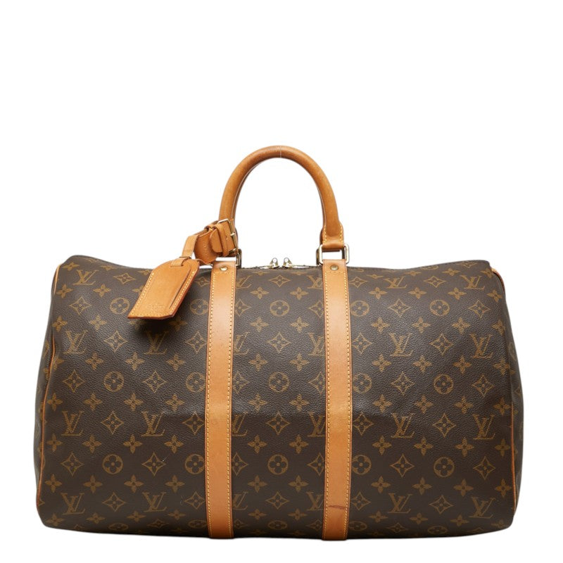 ルイ ヴィトン モノグラム キーポル45 ボストンバッグ ハンドバッグ M41428 ブラウン PVC レザー レディース LOUIS VUITTON 中古