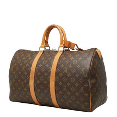 ルイ ヴィトン モノグラム キーポル45 ボストンバッグ ハンドバッグ M41428 ブラウン PVC レザー レディース LOUIS VUITTON 中古