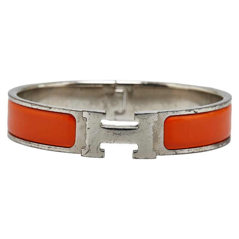 エルメス クリックH GM バングル シルバー オレンジ メタル レディース HERMES 【中古】