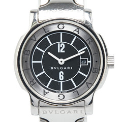 ブルガリ ソロテンポ 腕時計 ST29S クオーツ ブラック文字盤 ステンレススチール レディース BVLGARI 【中古】