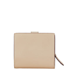 フェンディ スタッズ 二つ折り財布 ベージュ ピンク レザー レディース FENDI 【中古】