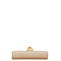 フェンディ スタッズ 二つ折り財布 ベージュ ピンク レザー レディース FENDI 【中古】