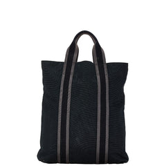 エルメス フールトゥ カバス ハンドバッグ トートバッグ ブラック グレー キャンバス レディース HERMES 【中古】