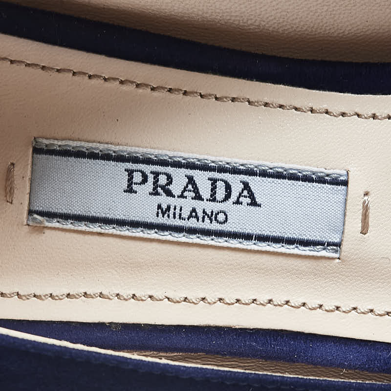 プラダ ヒール パンプス サイズ:37 1/2 ブルー スウェード レディース PRADA 【中古】