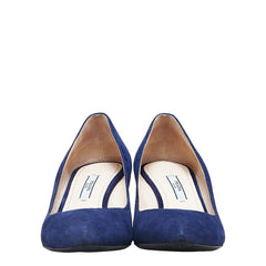 プラダ ヒール パンプス サイズ:37 1/2 ブルー スウェード レディース PRADA 【中古】
