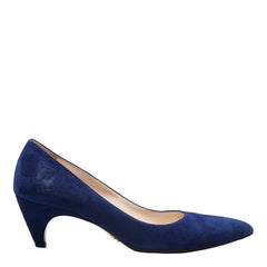 プラダ ヒール パンプス サイズ:37 1/2 ブルー スウェード レディース PRADA 【中古】