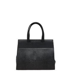 サルヴァトーレフェラガモ ヴァラリボン リザード型押し ハンドバッグ ブラック レザー レディース Salvatore Ferragamo 【中古】