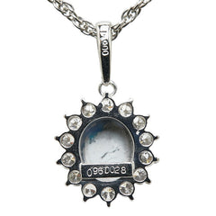 Pt900 プラチナ Pt850 プラチナ ブラックオパール0.96ct ダイヤ0.28ct ペンダントネックレス レディース 【中古】