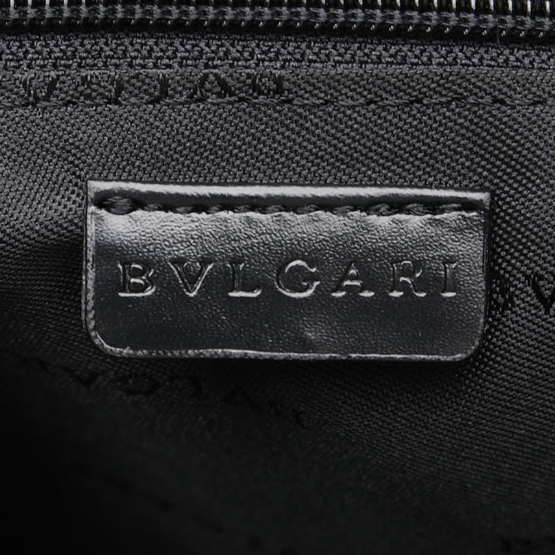 ブルガリ ロゴマニア 斜め掛け ショルダーバッグ デニム ブルー キャンバス レザー レディース BVLGARI 【中古】