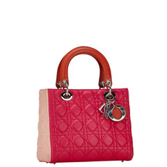 ディオール カナージュ レディディオール  ハンドバッグ ショルダーバッグ 2WAY ピンク オレンジ レザー レディース Dior 【中古】