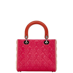 ディオール カナージュ レディディオール  ハンドバッグ ショルダーバッグ 2WAY ピンク オレンジ レザー レディース Dior 【中古】