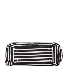 ケイトスペード ボーダー ハンドバッグ ブラック ホワイト ナイロン レザー レディース Kate Spade 【中古】