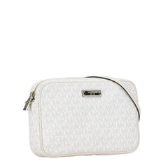 マイケルコース シグネチャー 斜め掛け ショルダーバッグ 32S7SJSC7B ホワイト PVC レザー レディース Michael Kors 【中古】