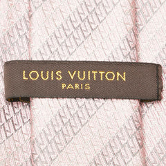 ルイ ヴィトン ロゴ ネクタイ ピンク グレー シルク メンズ LOUIS VUITTON 【中古】