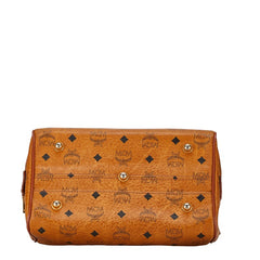 エム シー エム ヴィセトス ロゴグラム ハンドバッグ ミニボストンバッグ ブラウン レザー レディース MCM 【中古】