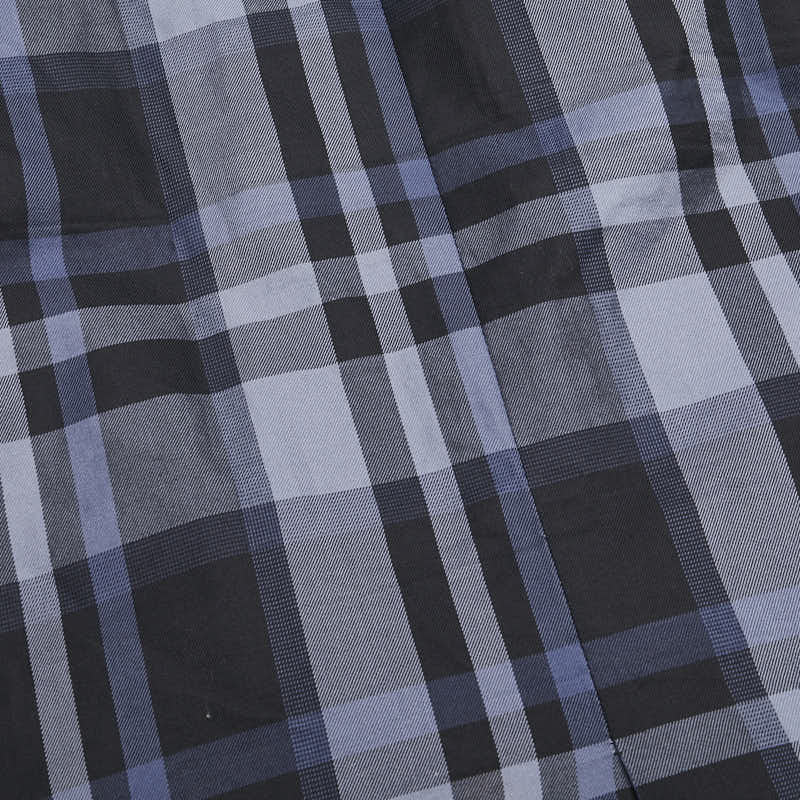 バーバリー ノバチェック ロングスカート サイズ：9AR ブルー コットン レディース BURBERRY 【中古】
