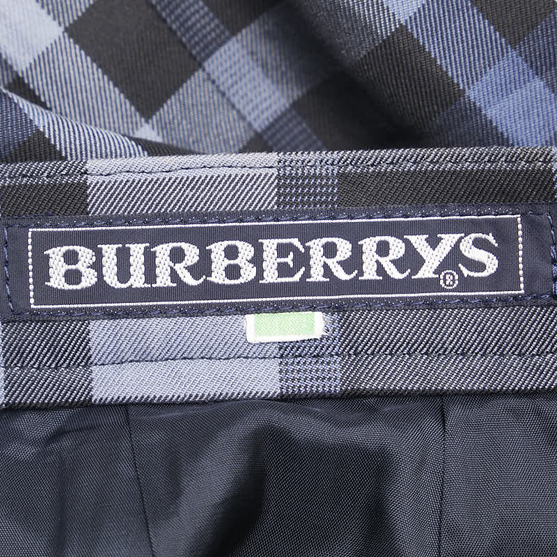 バーバリー ノバチェック ロングスカート サイズ：9AR ブルー コットン レディース BURBERRY 【中古】
