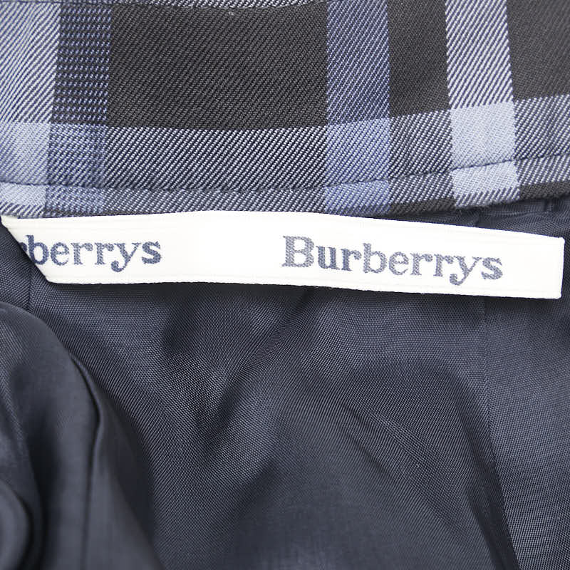バーバリー ノバチェック ロングスカート サイズ：9AR ブルー コットン レディース BURBERRY 【中古】