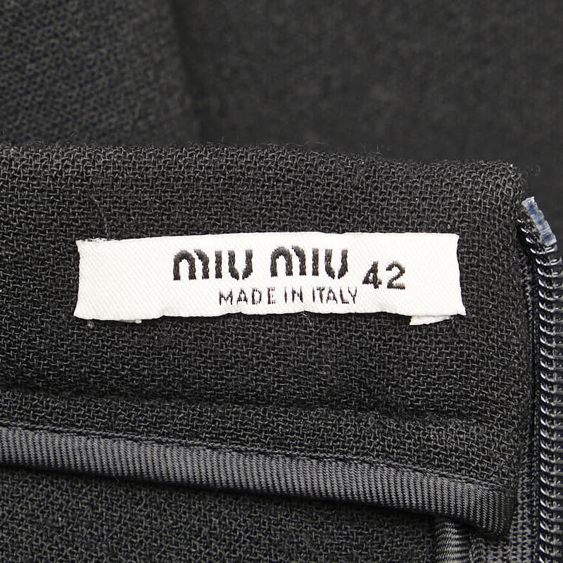 ミュウミュウ スカート サイズ：42 ブラック ウール レディース MIUMIU 【中古】