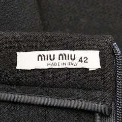 ミュウミュウ スカート サイズ：42 ブラック ウール レディース MIUMIU 【中古】