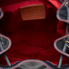 コーチ シグネチャー リュック バックパック F37589 ネイビー レッド キャンバス レザー レディース COACH 【中古】