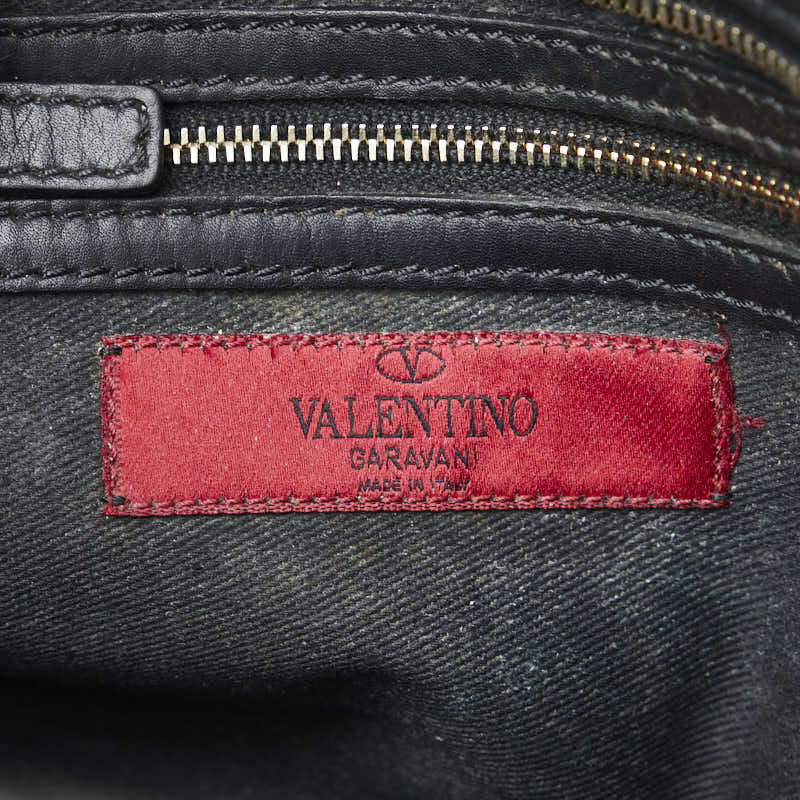ヴァレンチノ ロックスタッズ ハンドバッグ ショルダーバッグ 2WAY ブラック レザー レディース Valentino 【中古】