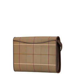 バーバリー チェック シャドーホース ワンショルダーバッグ ハンドバッグ ベージュ ブラウン キャンバス レザー レディース BURBERRY 【中古】