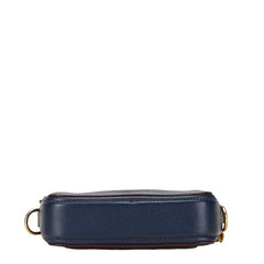 マークジェイコブス 斜め掛け ショルダーバッグ ネイビー レザー レディース MARC JACOBS 【中古】