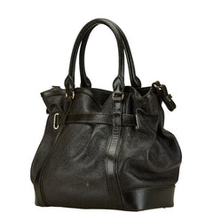バーバリー ノバチェック ハンドバッグ ショルダーバッグ ダークブラウン レザー レディース BURBERRY 【中古】