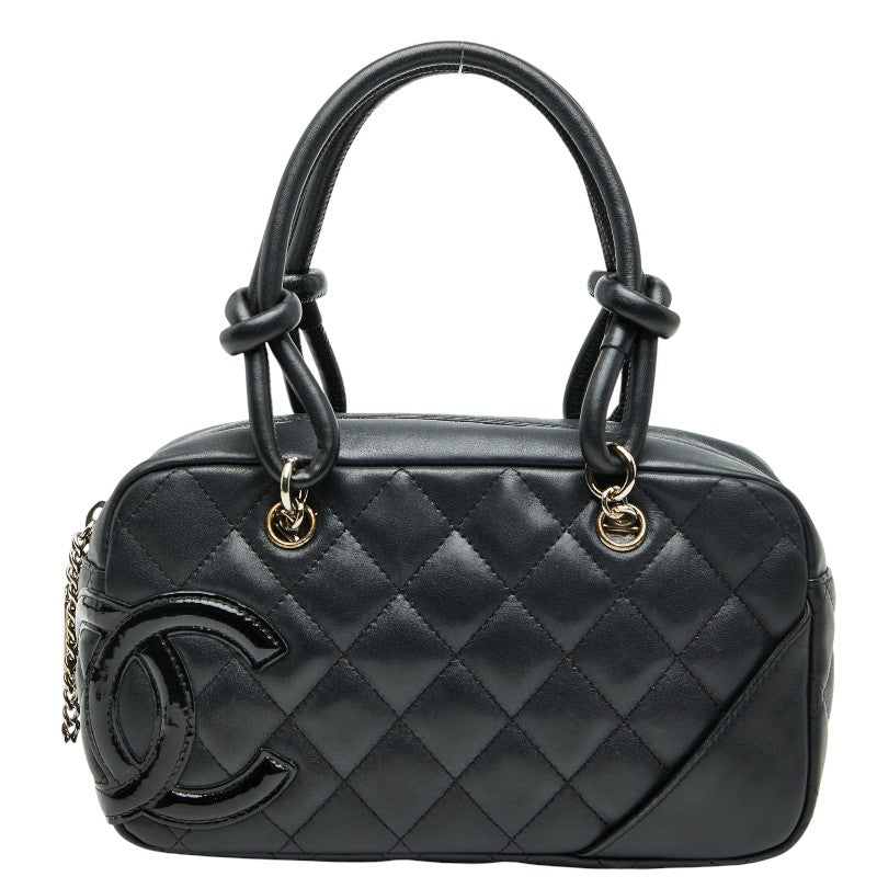 シャネル マトラッセ カンボンライン ココマーク ハンドバッグ ブラック ラムスキン レディース CHANEL 【中古】